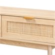 Baxton Studio Light Oak Brown Finished Wood and Rattan 2-Drawer Console Table