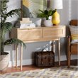 Baxton Studio Light Oak Brown Finished Wood and Rattan 2-Drawer Console Table