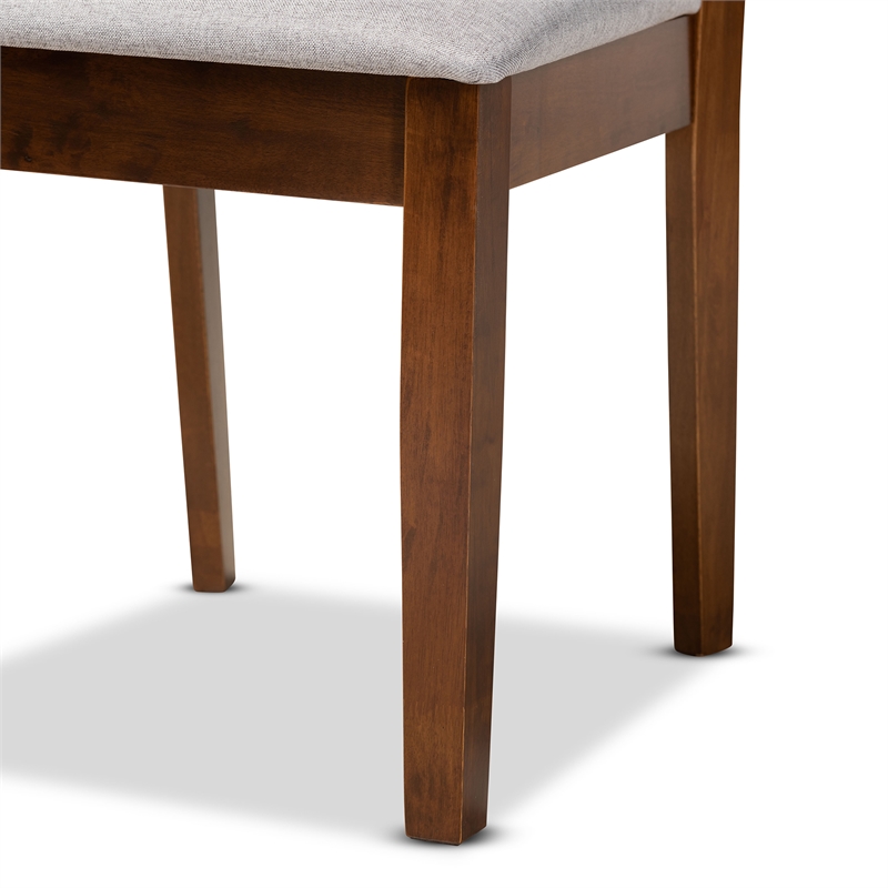 Baxton Studio Grey and Walnut Brown Finished Wood 2-Piece Dining Chair Set