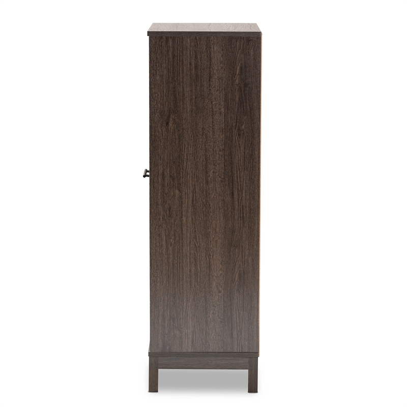 Baxton Studio Trenton Dark Brown Finished Wood 1-Drawer Wine Storage Cabinet