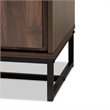 Baxton Studio Neil Brown Finished Wood and Black Finished Metal Storage Cabinet