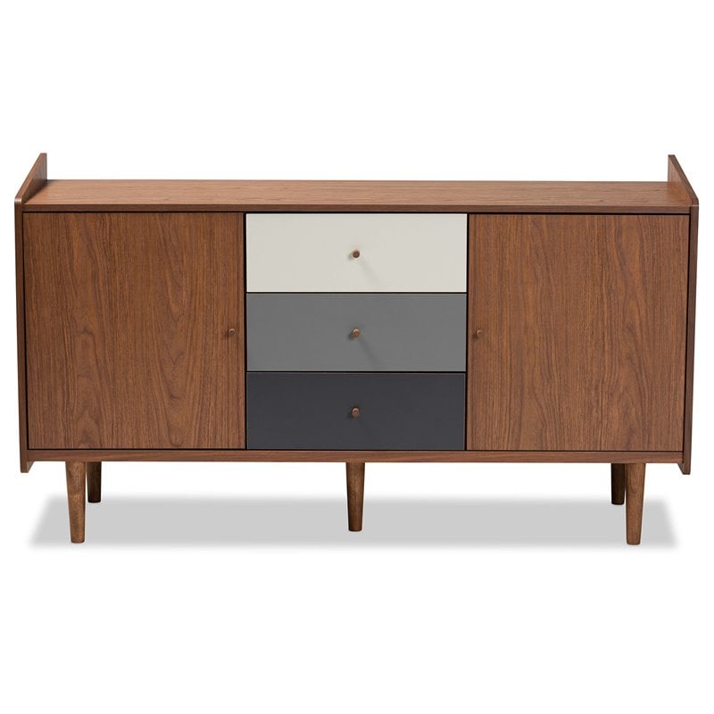 Baxton Studio Halden Brown and Grey Finished Wood 2-Door Dining Room Buffet