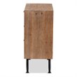 Baxton Studio Calida Brown Finished Wood and Rattan 3-Drawer Storage Cabinet