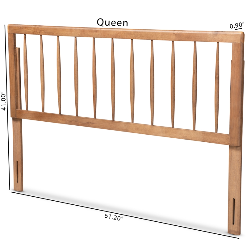 Baxton Studio Valin Ash Walnut Finished Wood Full Size Headboard