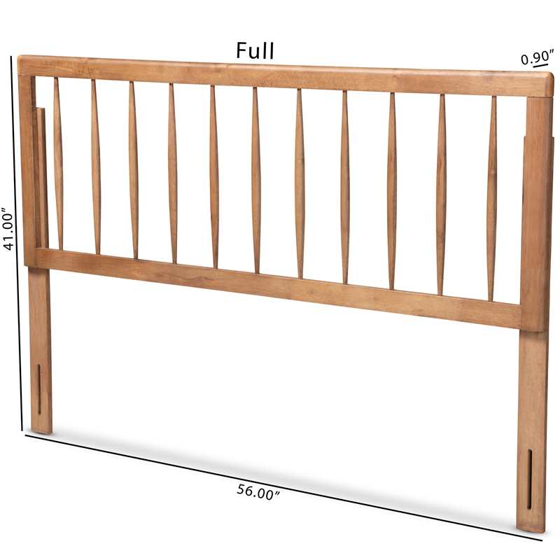 Baxton Studio Valin Ash Walnut Finished Wood Full Size Headboard