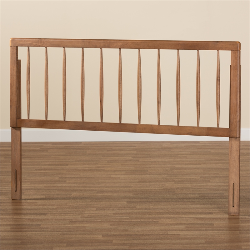 Baxton Studio Valin Ash Walnut Finished Wood Full Size Headboard