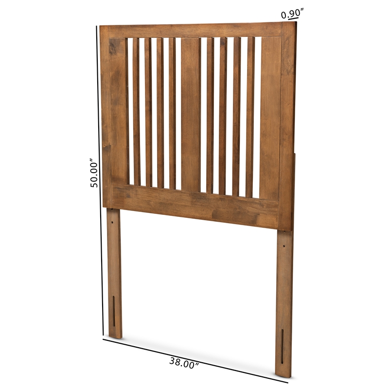 Baxton Studio Harena Ash Walnut Finished Wood Twin Size Headboard
