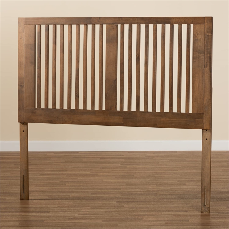 Baxton Studio Harena Ash Walnut Finished Wood Full Size Headboard