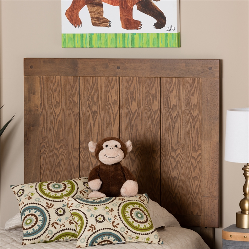 Baxton Studio Patwin Ash Walnut Finished Wood Twin Size Headboard