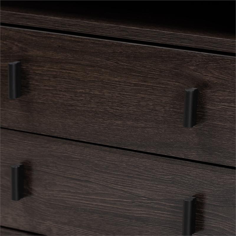 Baxton Studio Glover Brown Finished Metal 2-Drawer Nightstand