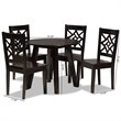 Baxton Studio Rava Dark Brown Finished Wood 5-Piece Dining Set