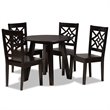 Baxton Studio Rava Dark Brown Finished Wood 5-Piece Dining Set