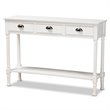Baxton Studio Garvey  White Finished Wood 3-Drawer Entryway Console Table