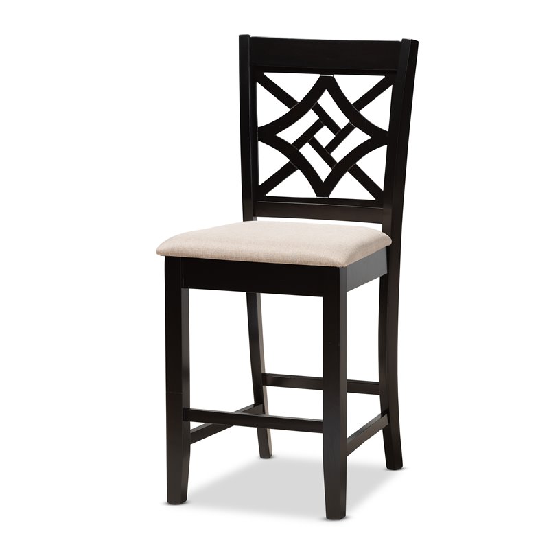 Baxton Studio Nicolette Sand and Dark Brown Finished Wood 5-Piece Pub Set