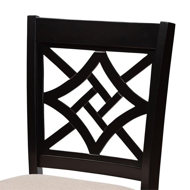 Baxton Studio Nicolette Sand and Dark Brown Finished Wood 5-Piece Pub Set