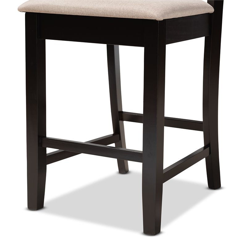 Baxton Studio Nicolette Sand and Dark Brown Finished Wood 5-Piece Pub Set