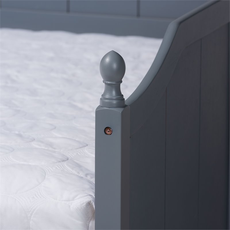 Baxton Studio Millie Cottage Grey Finished Wood Full Size Daybed with Trundle