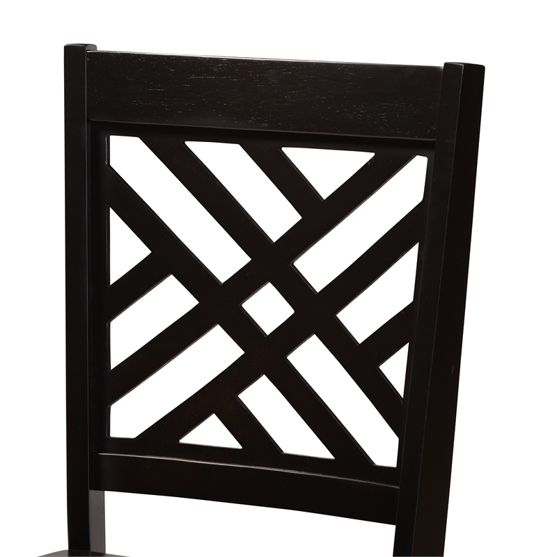 Baxton Studio Caron Brown Finished Wood 2-Piece Dining Chair Set