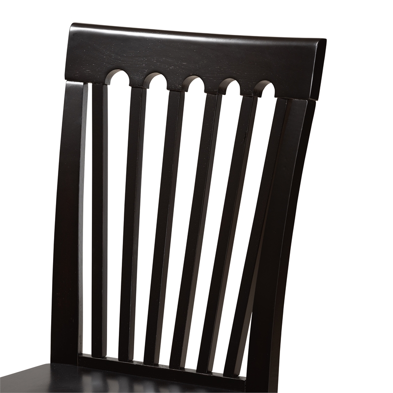Baxton Studio Minette Brown Finished Wood 2-Piece Dining Chair Set