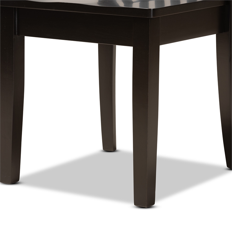 Baxton Studio Minette Brown Finished Wood 2-Piece Dining Chair Set