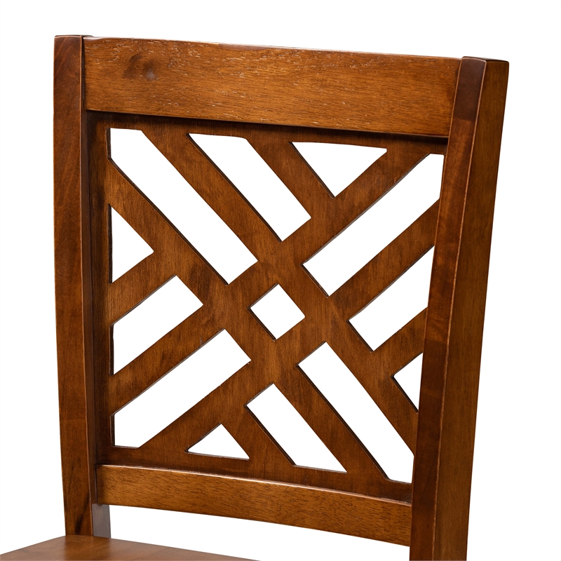 Baxton Studio Caron Walnut Brown Finished Wood 2-Piece Counter Stool Set
