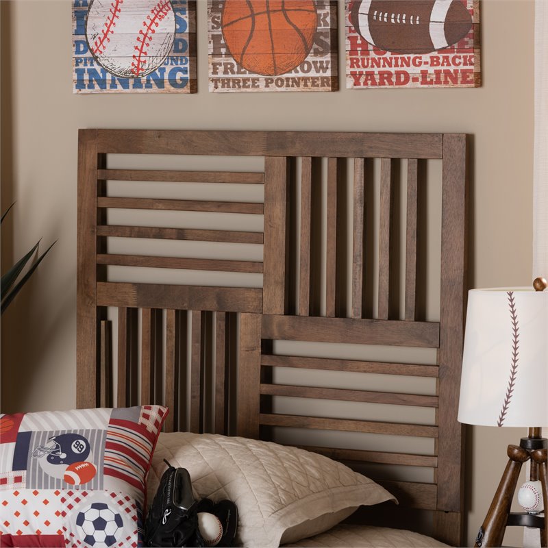Baxton Studio Adler Ash Walnut Finished Wood Twin Size Headboard