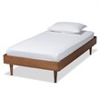 Baxton Studio Rina Ash Walnut Finished Wood Twin Size Platform Bed Frame