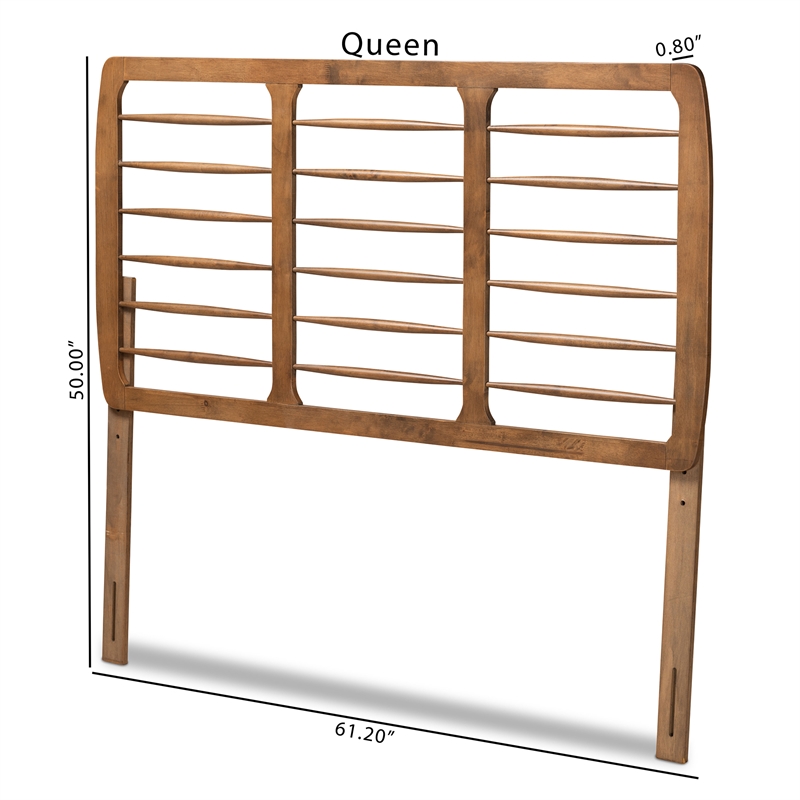 Baxton Studio Carolyn Modern Ash Walnut Finished Wood Full Size Headboard
