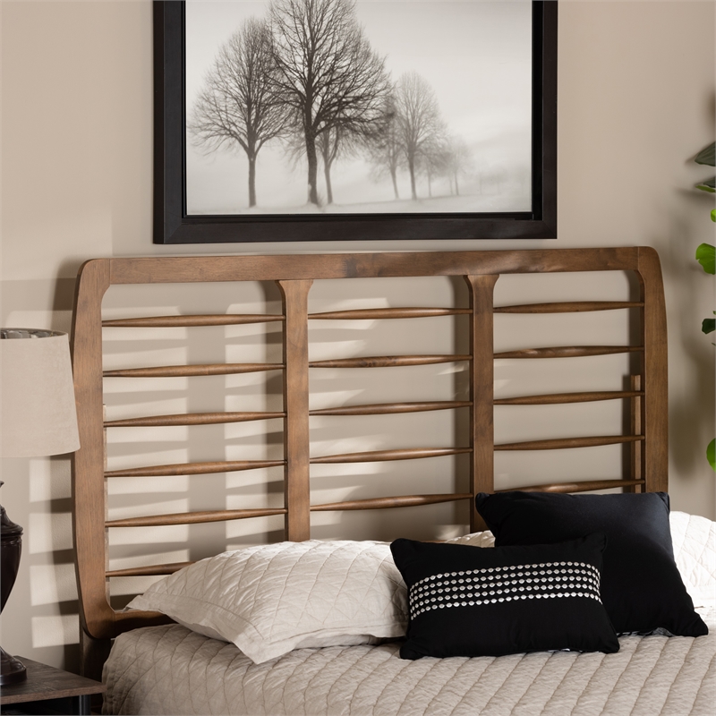 Baxton Studio Carolyn Modern Ash Walnut Finished Wood Full Size Headboard