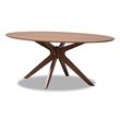 Baxton Studio Monte Modern Walnut Brown Finished Wood 71-Inch Oval Dining Table