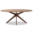 Baxton Studio Monte Modern Walnut Brown Finished Wood 71-Inch Oval Dining Table