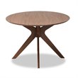 Baxton Studio Monte Modern Walnut Brown Finished Wood 71-Inch Oval Dining Table