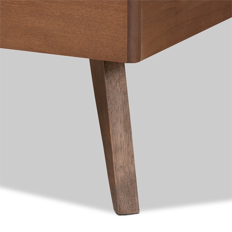 Baxton Studio Amira Ash Walnut Finished Wood Twin Size Platform Bed