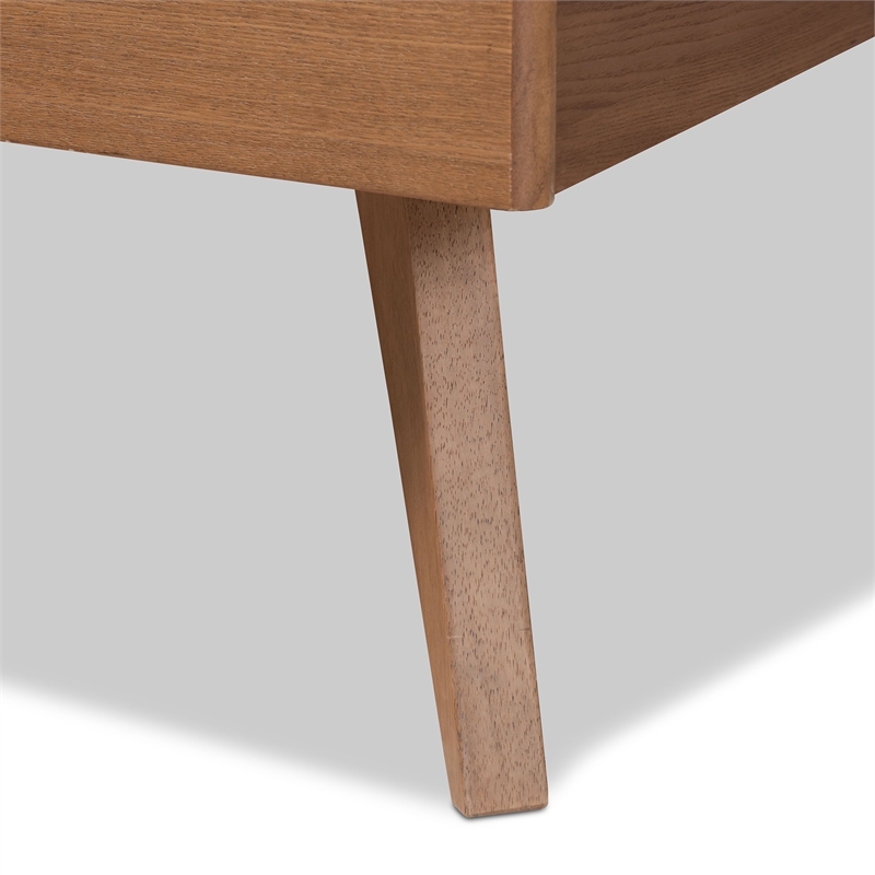Baxton Studio Amira Ash Walnut Finished Wood King Size Platform Bed