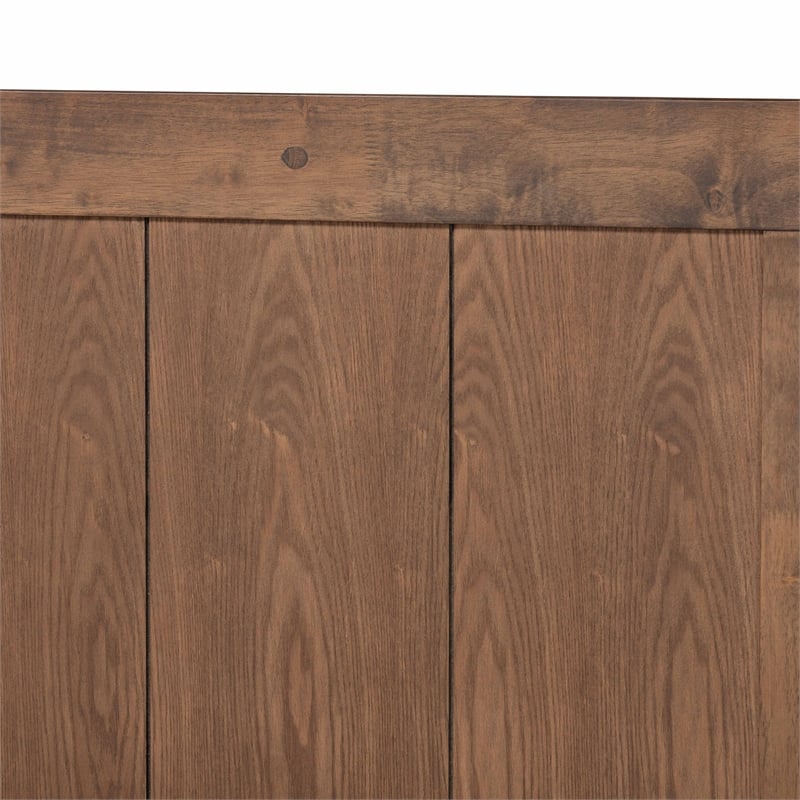 Baxton Studio Nicola Ash Walnut Finished Wood Queen Size Platform Bed