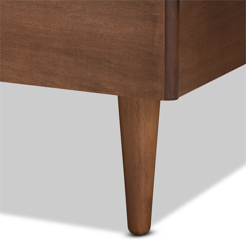 Baxton Studio Nicola Ash Walnut Finished Wood Queen Size Platform Bed