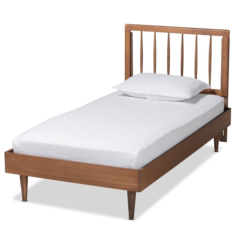 Baxton Studio Sora Ash Walnut Finished Wood Twin Size Platform Bed