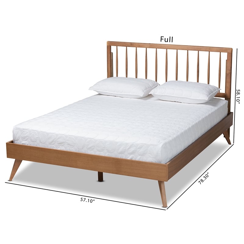 Baxton Studio Toru Ash Walnut Finished Wood King Size Platform Bed