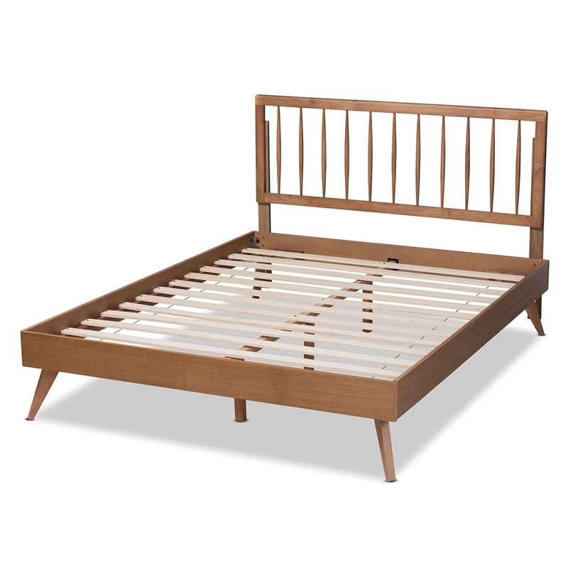 Baxton Studio Toru Ash Walnut Finished Wood King Size Platform Bed