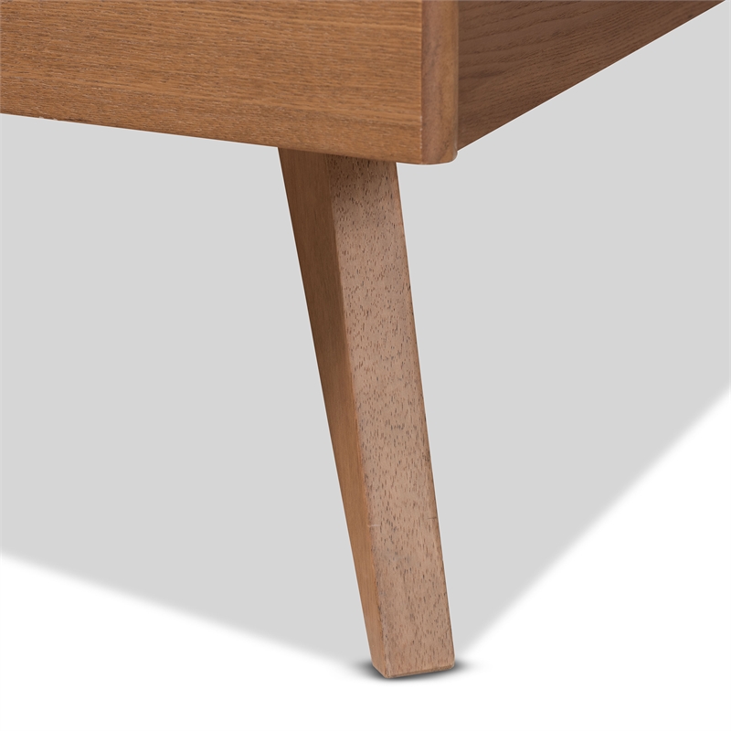 Baxton Studio Takeo Transitional Ash Walnut Finished Wood King Size Platform Bed