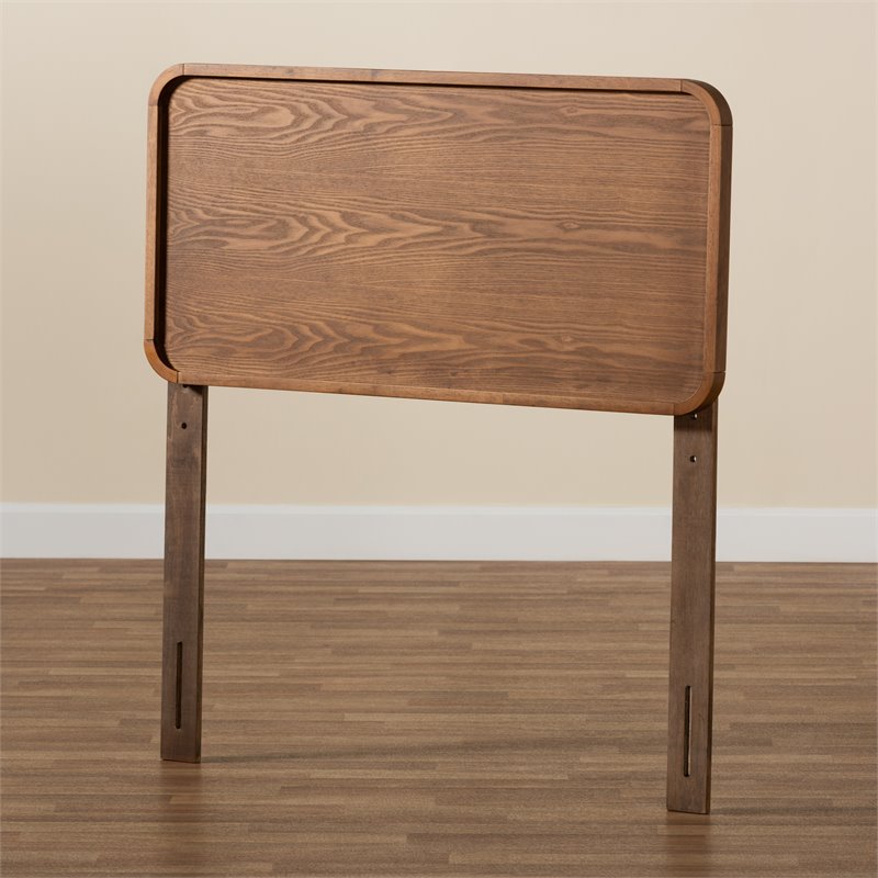 Baxton Studio Mailene Mid-Century Engineered Wood Twin Headboard in Walnut Brown