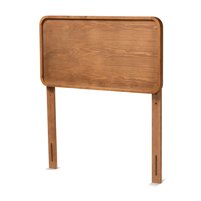 Baxton Studio Mailene Mid-Century Engineered Wood Twin Headboard in Walnut Brown
