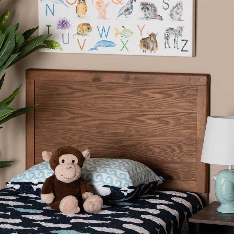 Baxton Studio Raya Walnut Brown Finished Wood Twin Size Headboard