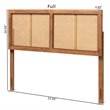 Baxton Studio Gilbert Walnut Finished Wood and Rattan Full Size Headboard