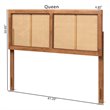 Baxton Studio Gilbert Walnut Finished Wood and Rattan Full Size Headboard