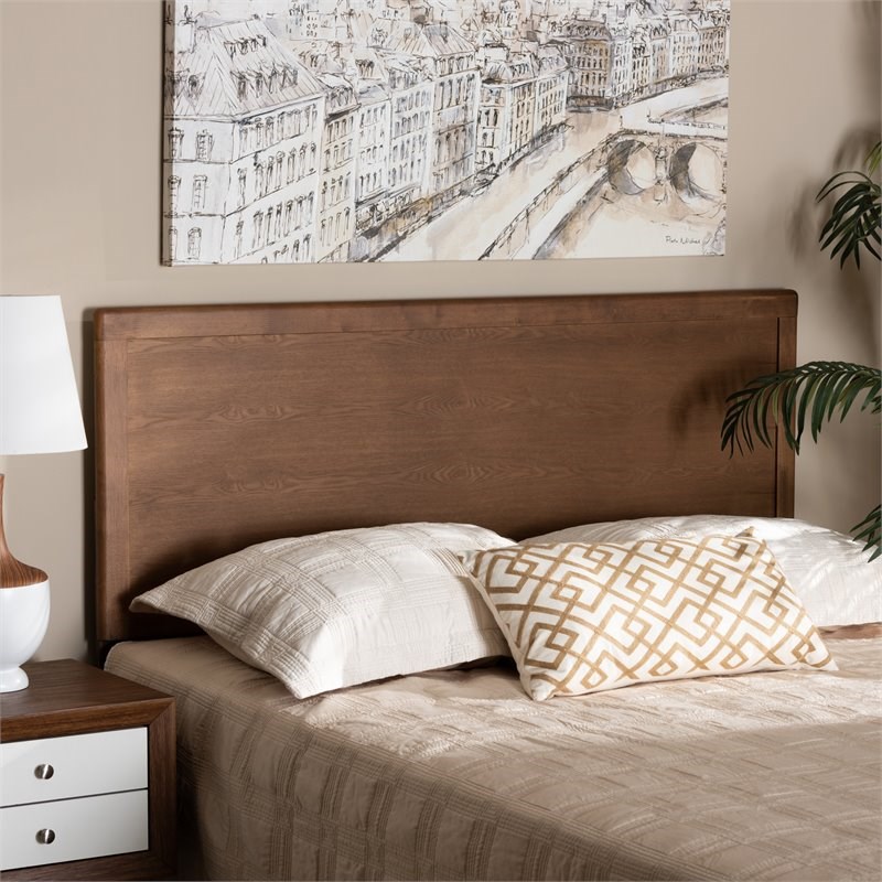 Baxton Studio Alan Walnut Finished Wood King Size Headboard