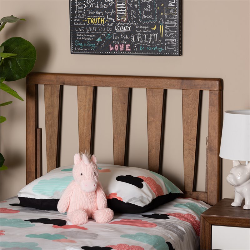 Baxton Studio Duncan Walnut Finished Wood Twin Size Headboard