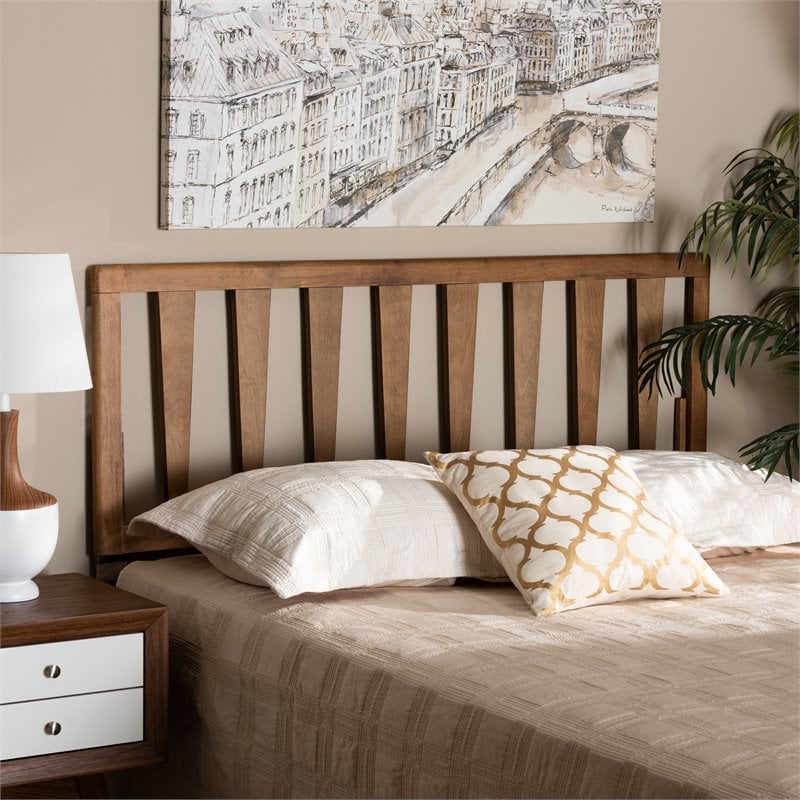 Baxton Studio Duncan Walnut Finished Wood Full Size Headboard