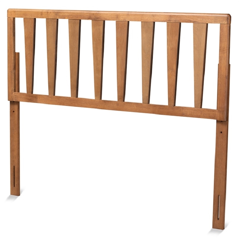 Baxton Studio Duncan Engineered Wood Slatted King Headboard in Ash Walnut