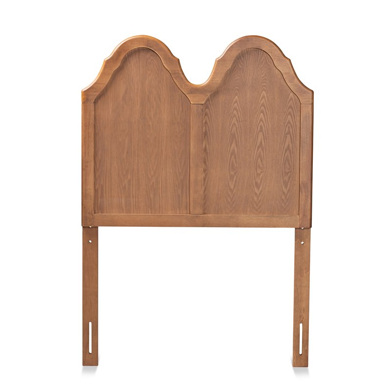 Baxton Studio Tobin Ash Walnut Finished Wood Twin Size Arched Headboard